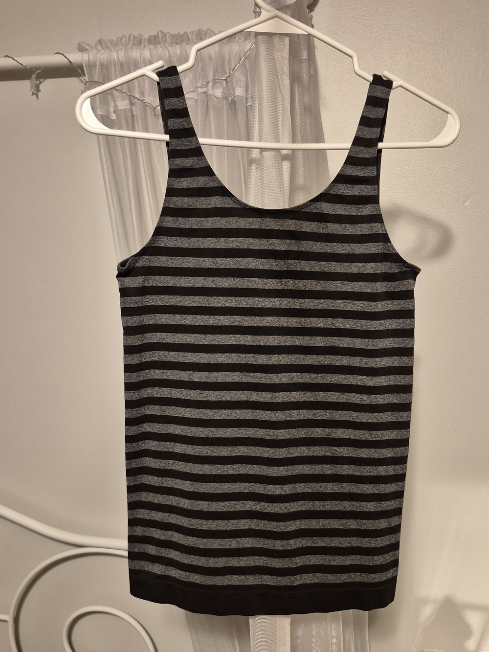 2/$15 Striped Black and Gray Tank Top - Women